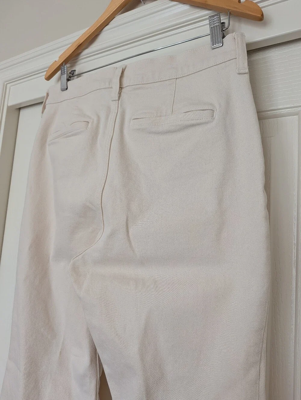 J. CREW Vintage Flare Jean Ecru Wash Ivory Full Length High Rise Sailor Size 30